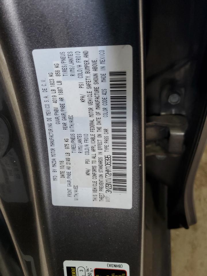 2017 Mazda 3 Touring VIN: 3MZBN1V72HM106395 Lot: 84923585