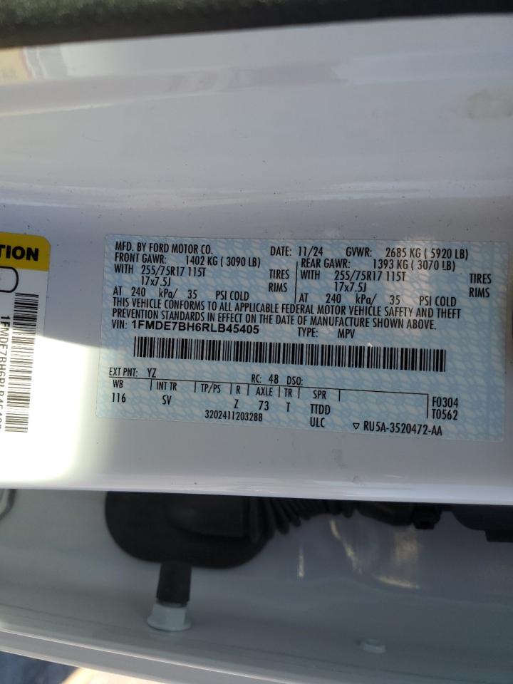 2024 Ford Bronco Big Bend VIN: 1FMDE7BH6RLB45405 Lot: 84235955