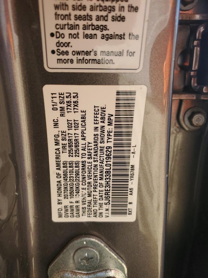 2011 Honda Cr-V Lx VIN: 5J6RE3H33BL019629 Lot: 81989105