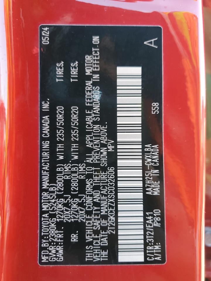 2025 Lexus Nx 350H Base VIN: 2T2GKCEZXSC032606 Lot: 89913925