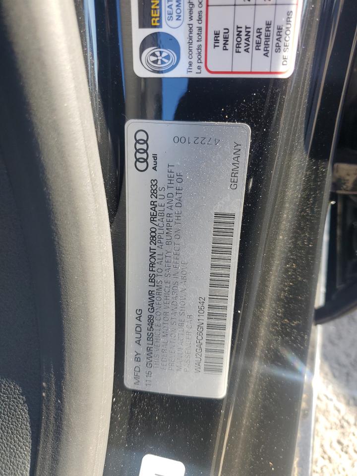 2016 Audi A7 Prestige VIN: WAU2GAFC6GN110542 Lot: 85862775