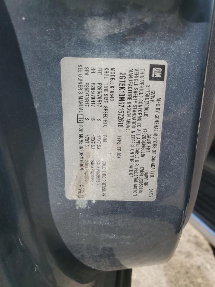 2007 GMC New Sierra K1500 VIN: 2GTEK13M671672616 Lot: 86271835