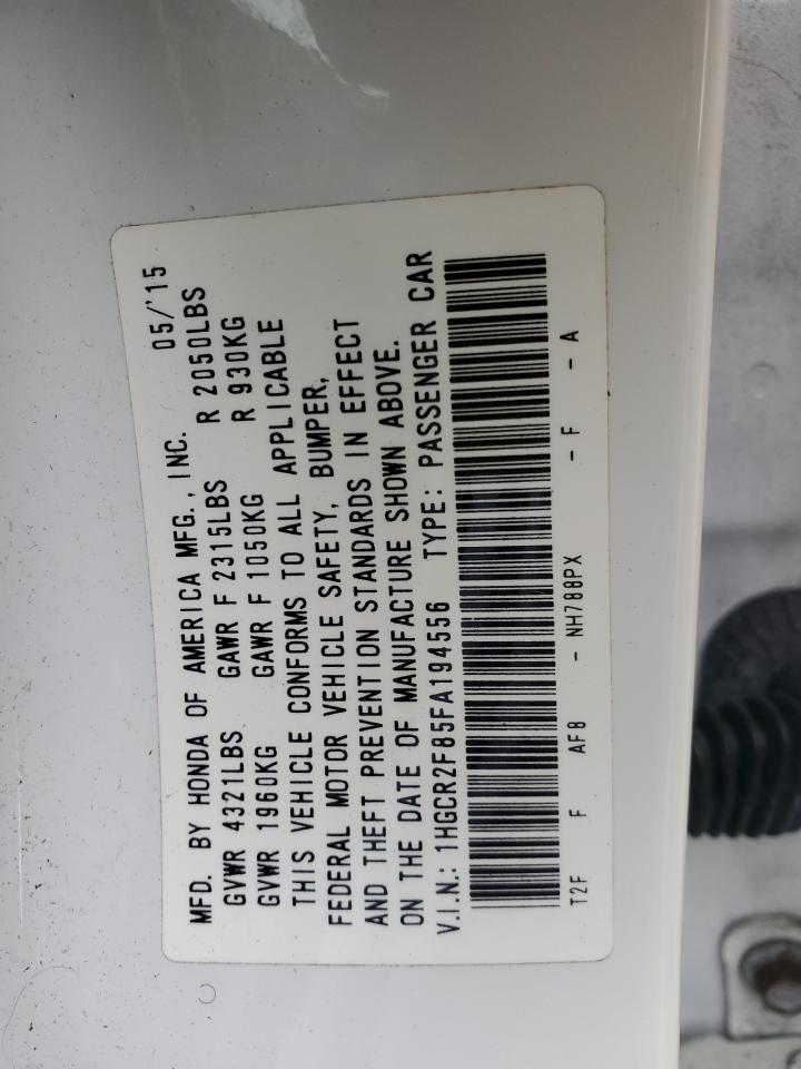 2015 Honda Accord Exl VIN: 1HGCR2F85FA194556 Lot: 82298605