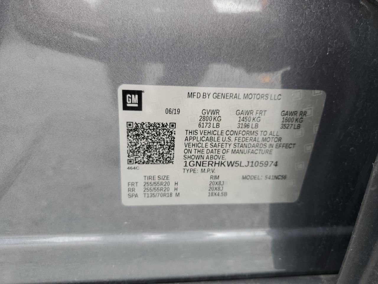 2020 Chevrolet Traverse Lt VIN: 1GNERHKW5LJ105974 Lot: 85543025