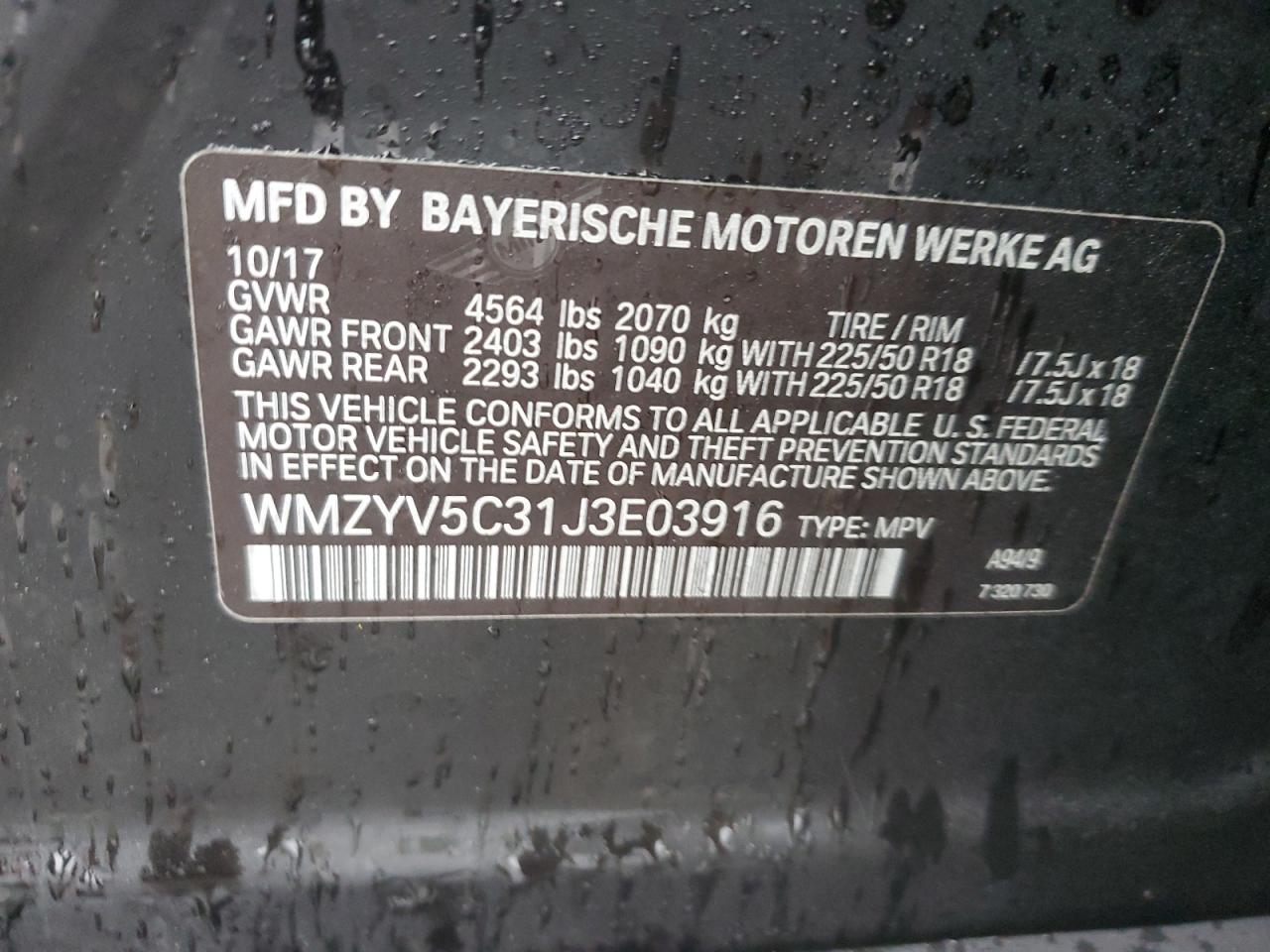 2018 Mini Cooper Countryman All4 VIN: WMZYV5C31J3E03916 Lot: 90519605