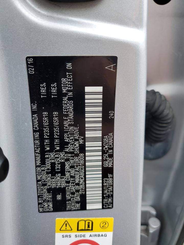 2016 Lexus Rx 350 Base VIN: 2T2BZMCA8GC018008 Lot: 85676675