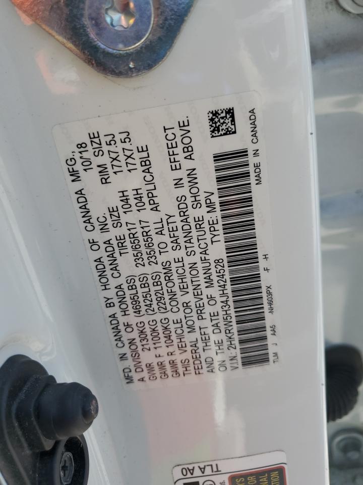 2018 Honda Cr-V Lx VIN: 2HKRW5H34JH424528 Lot: 85320485