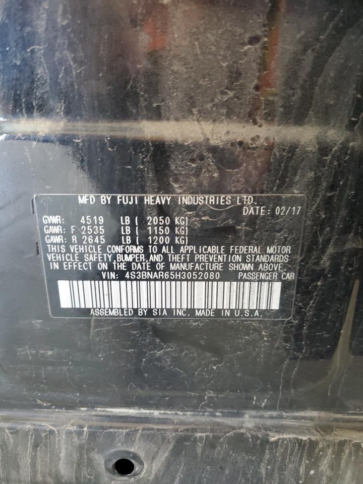 2017 Subaru Legacy Sport VIN: 4S3BNAR65H3052080 Lot: 84787195