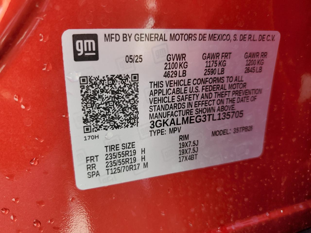 2026 GMC Terrain Elevation VIN: 3GKALMEG3TL135705 Lot: 84760845