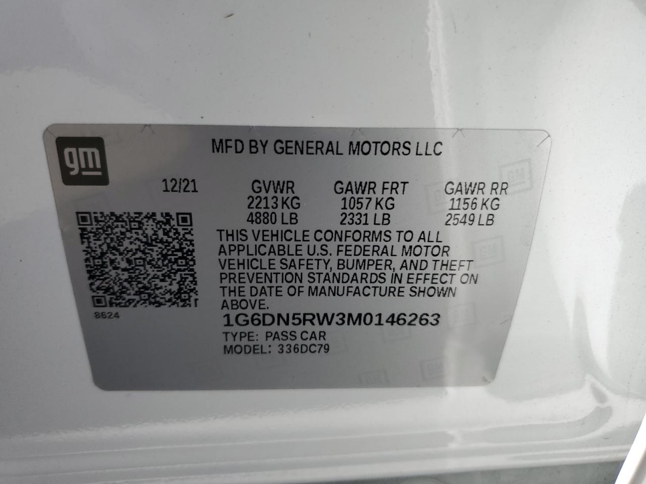 2021 Cadillac Ct5 Premium Luxury VIN: 1G6DN5RW3M0146263 Lot: 81995595