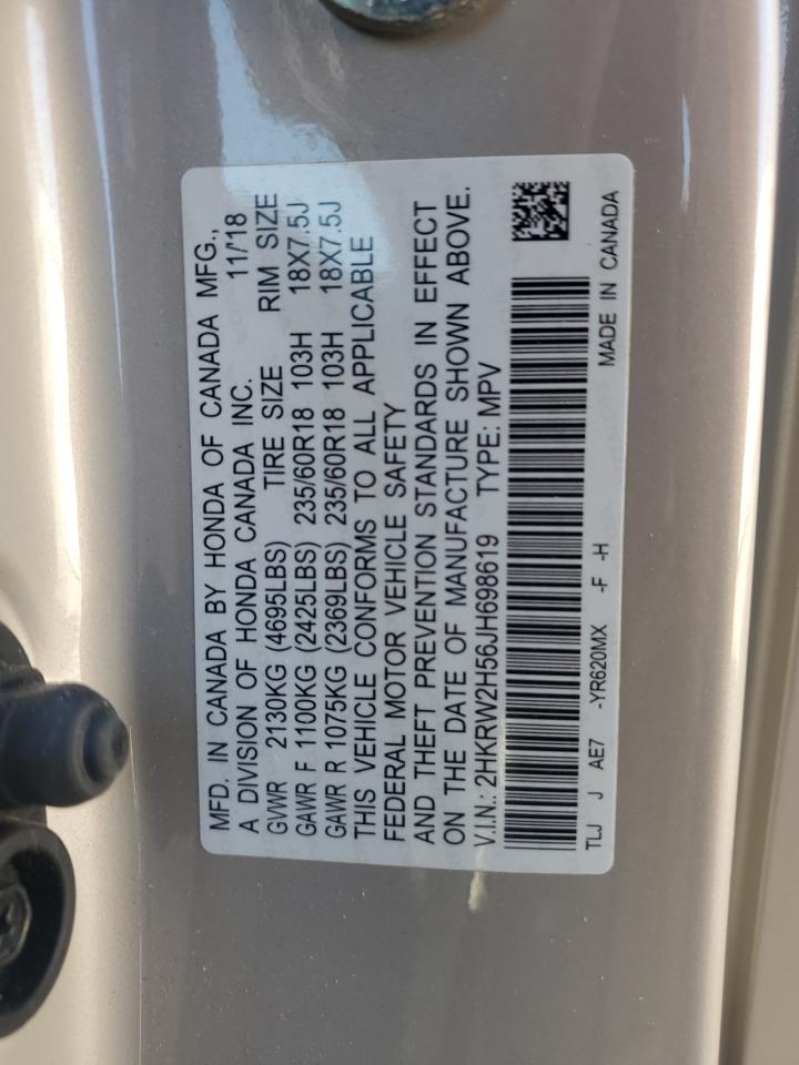 2018 Honda Cr-V Ex VIN: 2HKRW2H56JH698619 Lot: 87020115