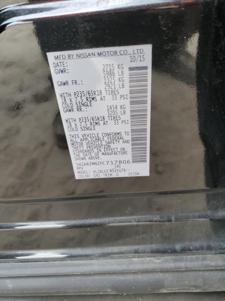 2015 Nissan Pathfinder S VIN: 5N1AR2MN2FC717806 Lot: 84548045