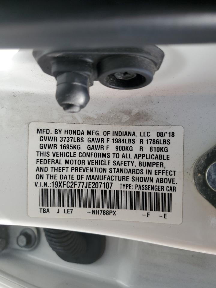 2018 Honda Civic Ex VIN: 19XFC2F77JE207107 Lot: 82308215