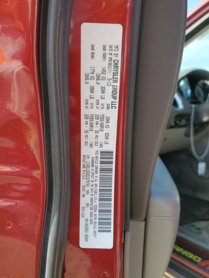 2013 Dodge Durango Crew VIN: 1C4RDJDG9DC675701 Lot: 85889275