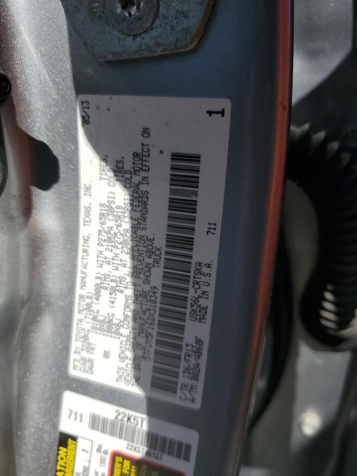 2013 Toyota Tundra Double Cab Sr5 VIN: 5TFUY5F16DX310349 Lot: 85924765