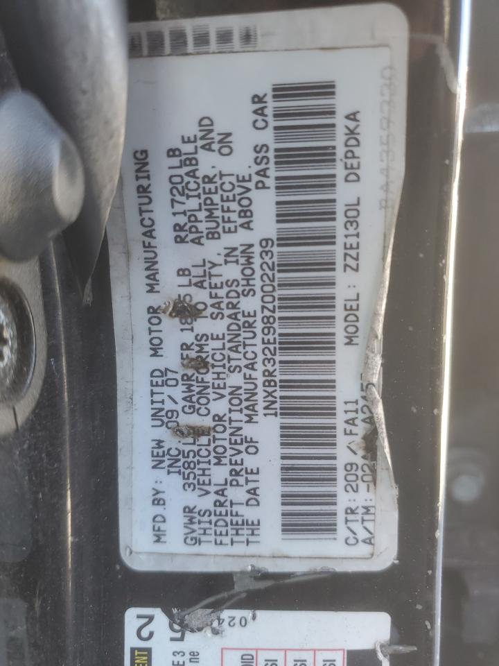 2008 Toyota Corolla Ce VIN: 1NXBR32E98Z002239 Lot: 82585505