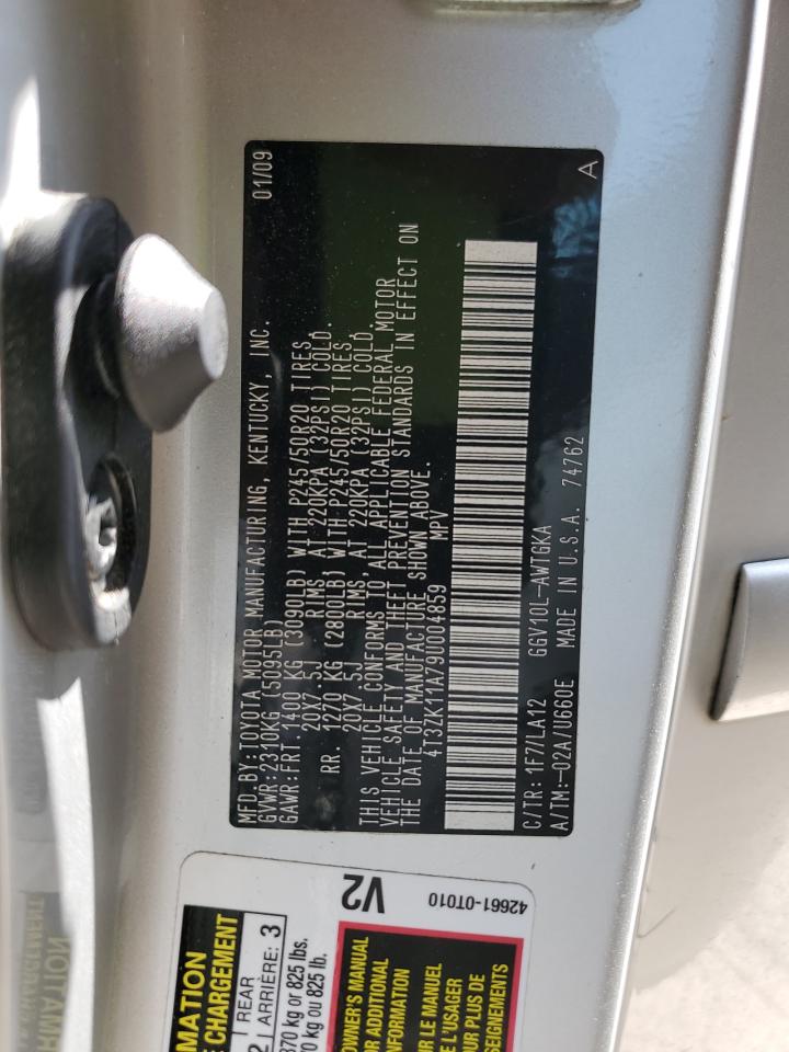 2009 Toyota Venza VIN: 4T3ZK11A79U004859 Lot: 87415145