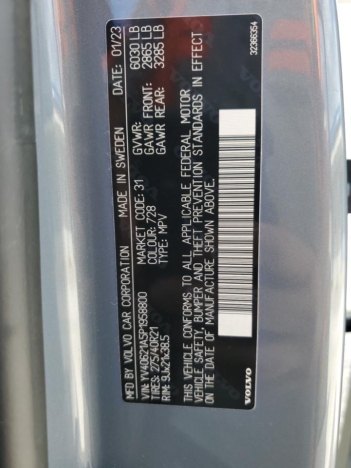 2023 Volvo Xc90 Ultimate VIN: YV40621A5P1958800 Lot: 85534155