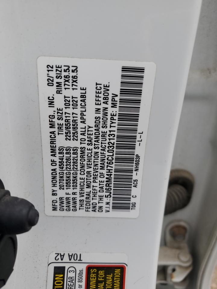 2012 Honda Cr-V Exl VIN: 5J6RM4H76CL032131 Lot: 69591125