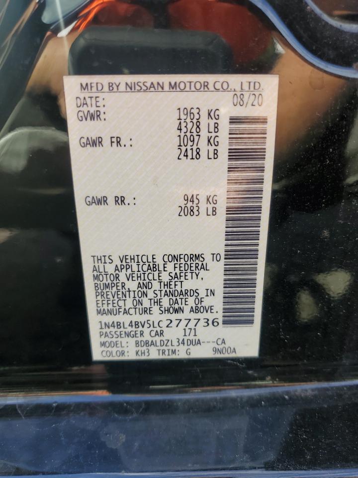 2020 Nissan Altima S VIN: 1N4BL4BV5LC277736 Lot: 85866435
