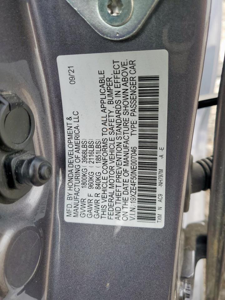 2022 Honda Insight Ex VIN: 19XZE4F50NE007046 Lot: 90408855