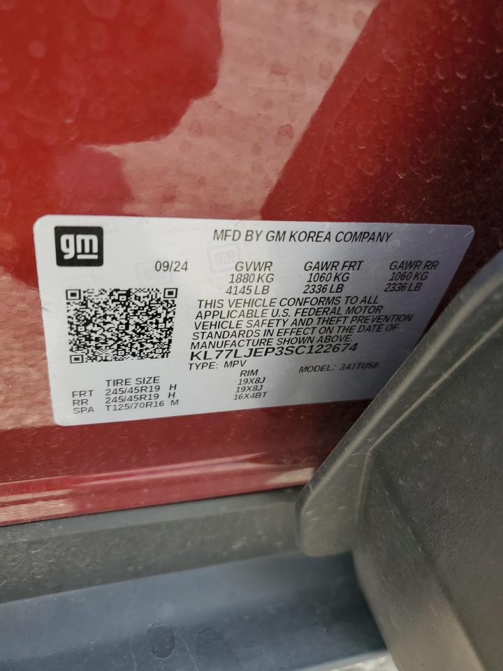 2025 Chevrolet Trax 2Rs VIN: KL77LJEP3SC122674 Lot: 89908055