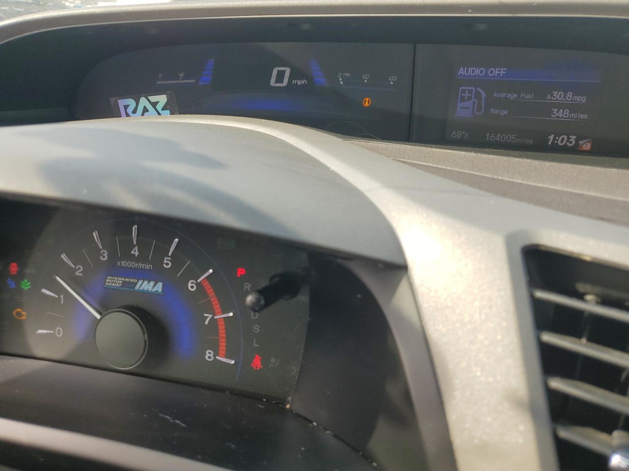 2012 Honda Civic Hybrid VIN: JHMFB4F21CS002674 Lot: 86791415
