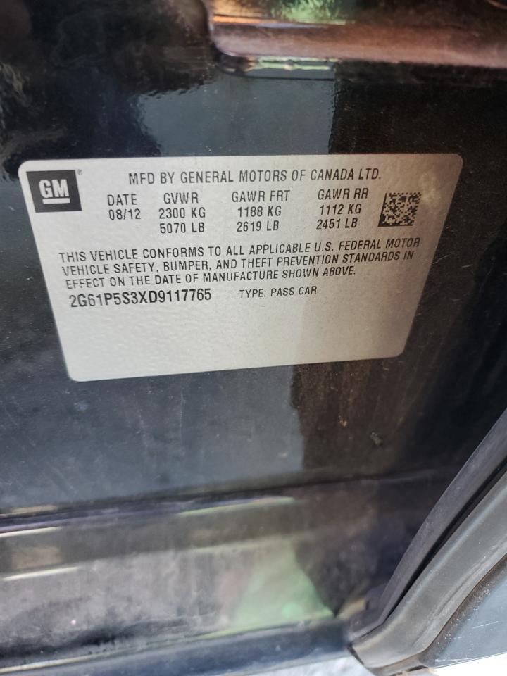 2013 Cadillac Xts Luxury Collection VIN: 2G61P5S3XD9117765 Lot: 86700905