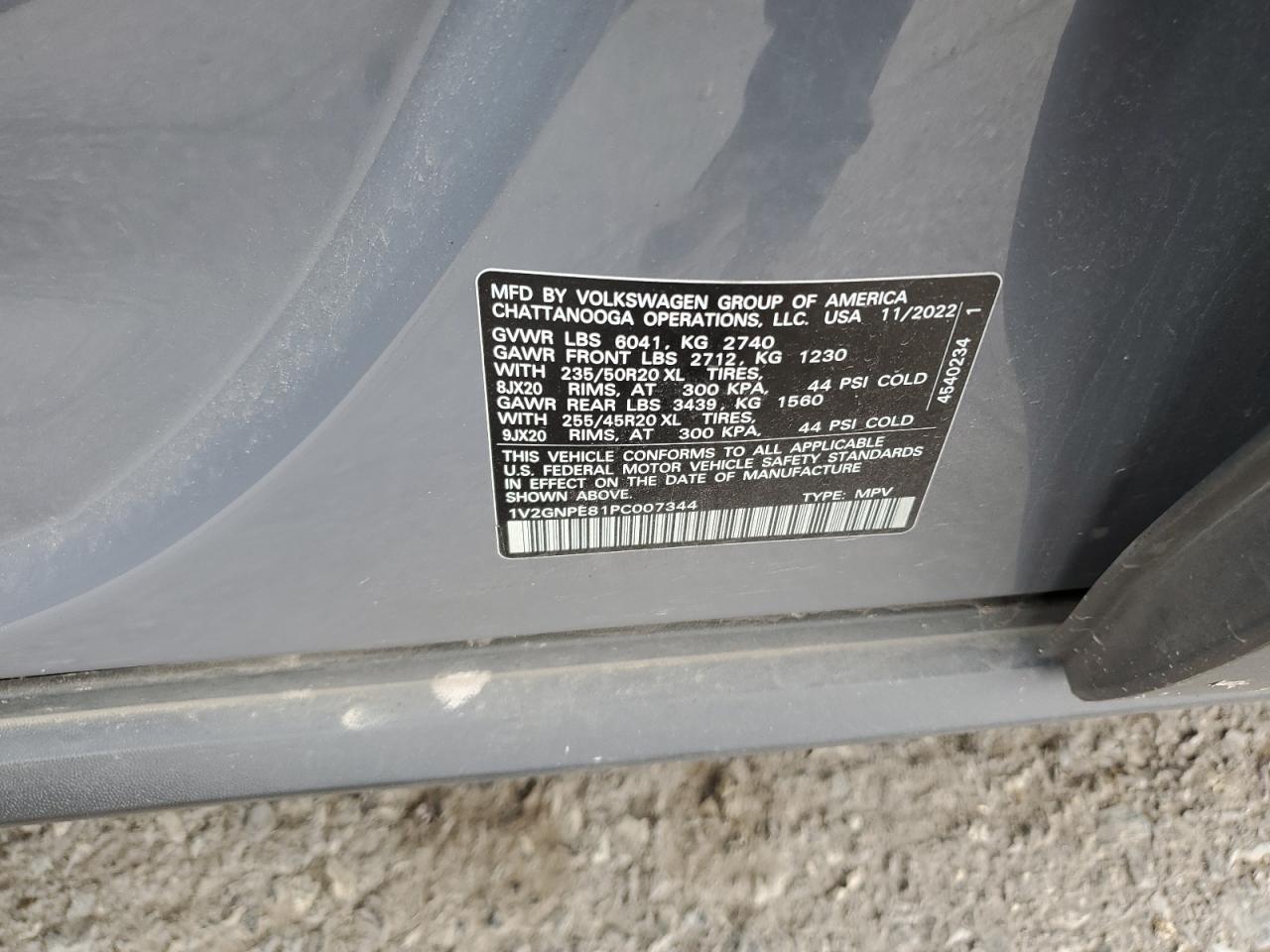 2023 Volkswagen Id.4 Pro S VIN: 1V2GNPE81PC007344 Lot: 85767485