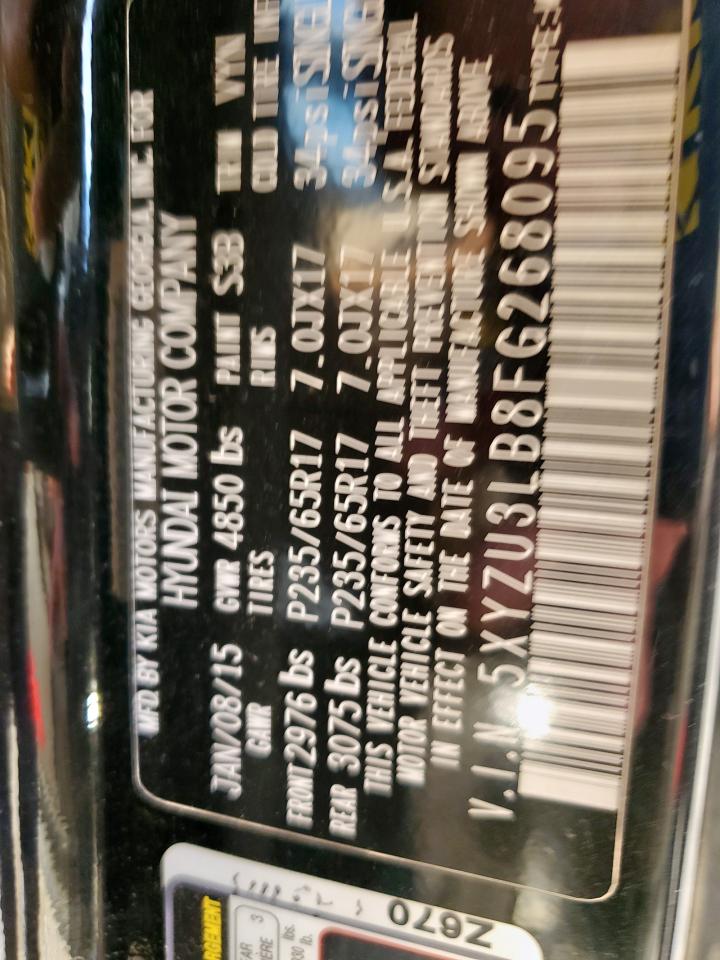 2015 Hyundai Santa Fe Sport VIN: 5XYZU3LB8FG268095 Lot: 85832445