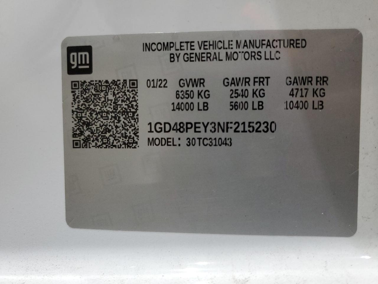 2022 GMC Sierra C3500 VIN: 1GD48PEY3NF215230 Lot: 90511055