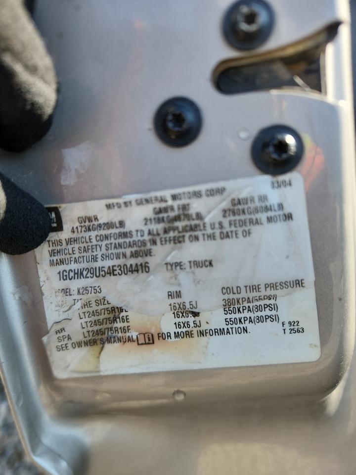 2004 Chevrolet Silverado K2500 Heavy Duty VIN: 1GCHK29U54E304416 Lot: 84572925