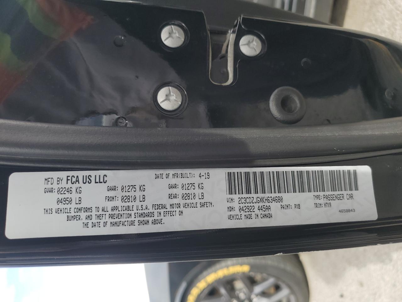 2019 Dodge Challenger Gt VIN: 2C3CDZJGXKH634680 Lot: 86321045