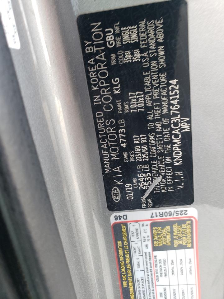 2020 Kia Sportage Lx VIN: KNDPMCAC3L7641524 Lot: 89499975