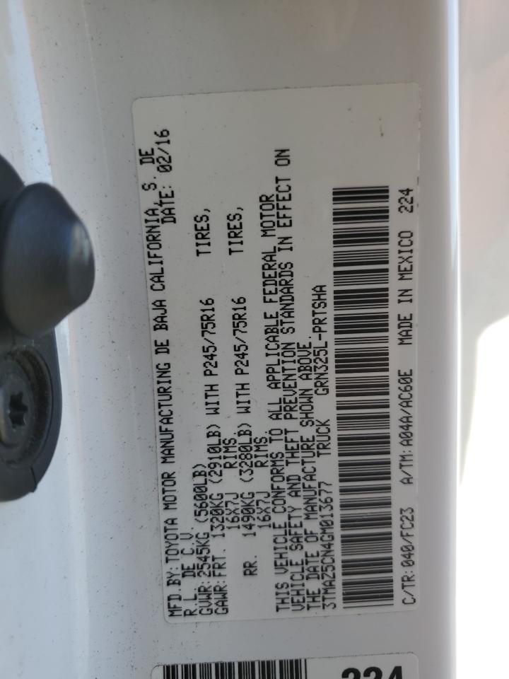 2016 Toyota Tacoma Double Cab VIN: 3TMAZ5CN4GM013677 Lot: 86770185