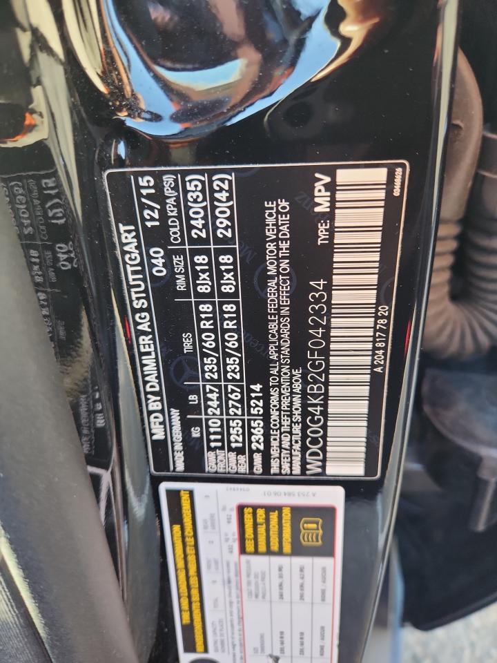 2016 Mercedes-Benz Glc 300 4Matic VIN: WDC0G4KB2GF042334 Lot: 90689575