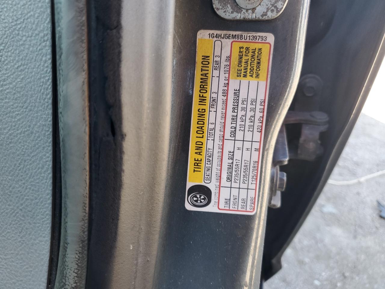 2011 Buick Lucerne Cxl VIN: 1G4HJ5EM8BU139793 Lot: 86322365