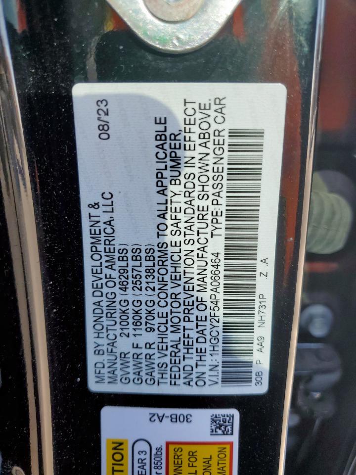 2023 Honda Accord Hybrid Sport VIN: 1HGCY2F54PA066464 Lot: 86173865