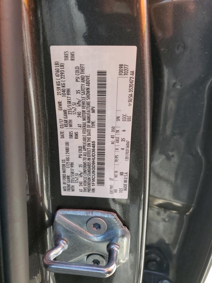 2017 Ford Escape Se VIN: 1FMCU9GD9HUD36485 Lot: 89678815