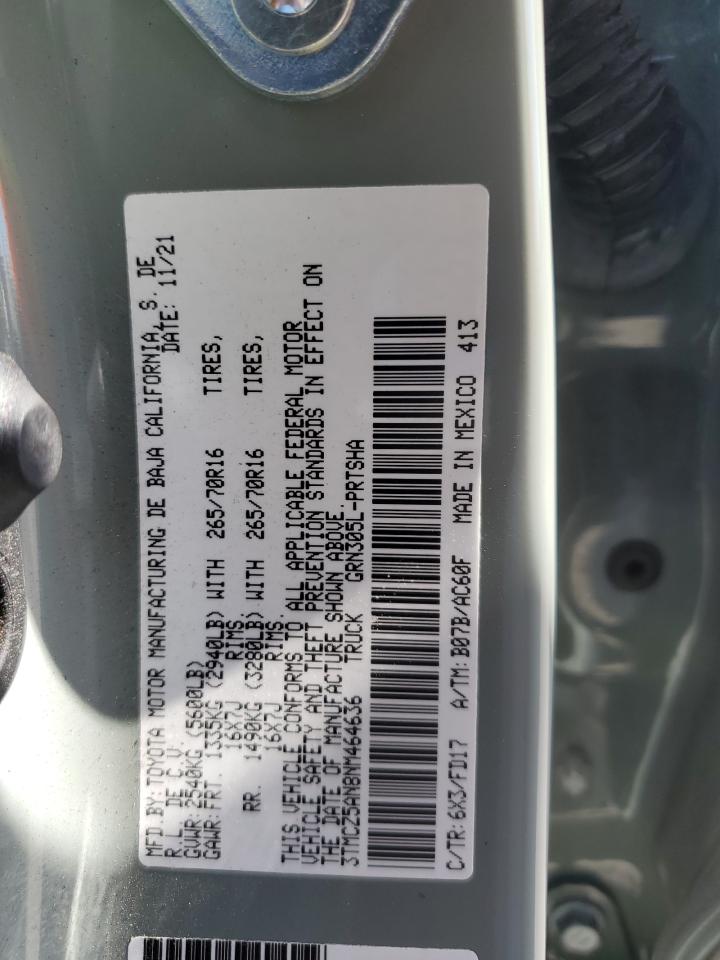 2022 Toyota Tacoma Double Cab VIN: 3TMCZ5AN8NM464636 Lot: 85200685