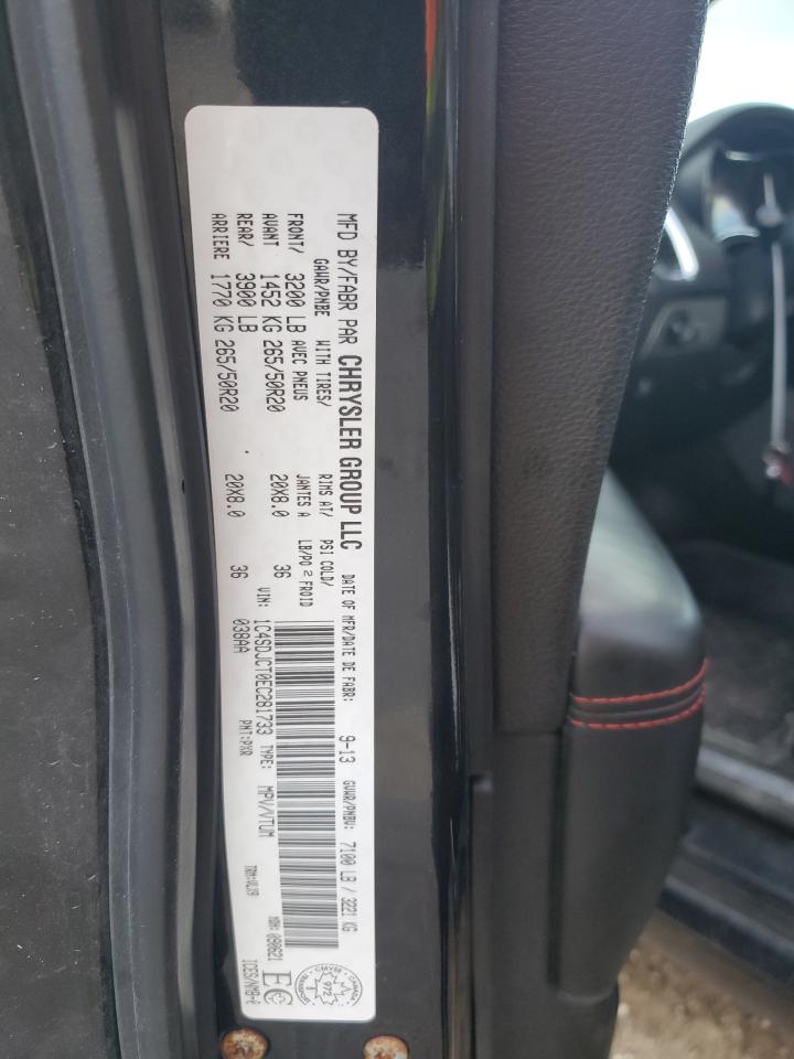 2014 Dodge Durango R/T VIN: 1C4SDJCT0EC281733 Lot: 85927305