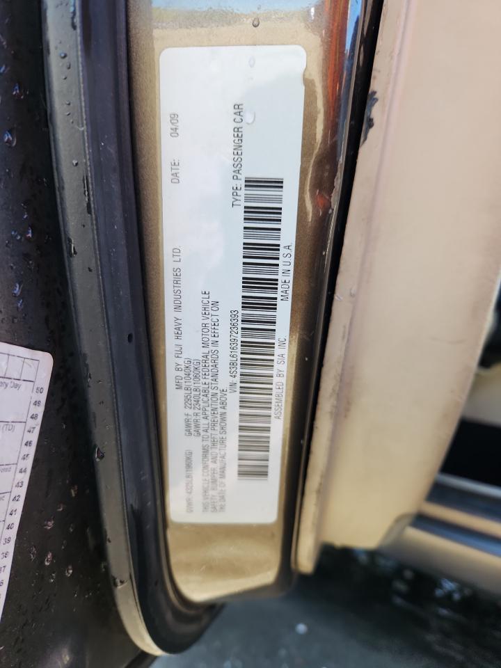2009 Subaru Legacy 2.5I VIN: 4S3BL616397236393 Lot: 84887835