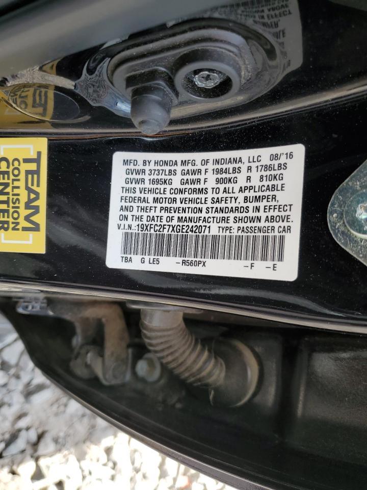 2016 Honda Civic Ex VIN: 19XFC2F7XGE242071 Lot: 81950675