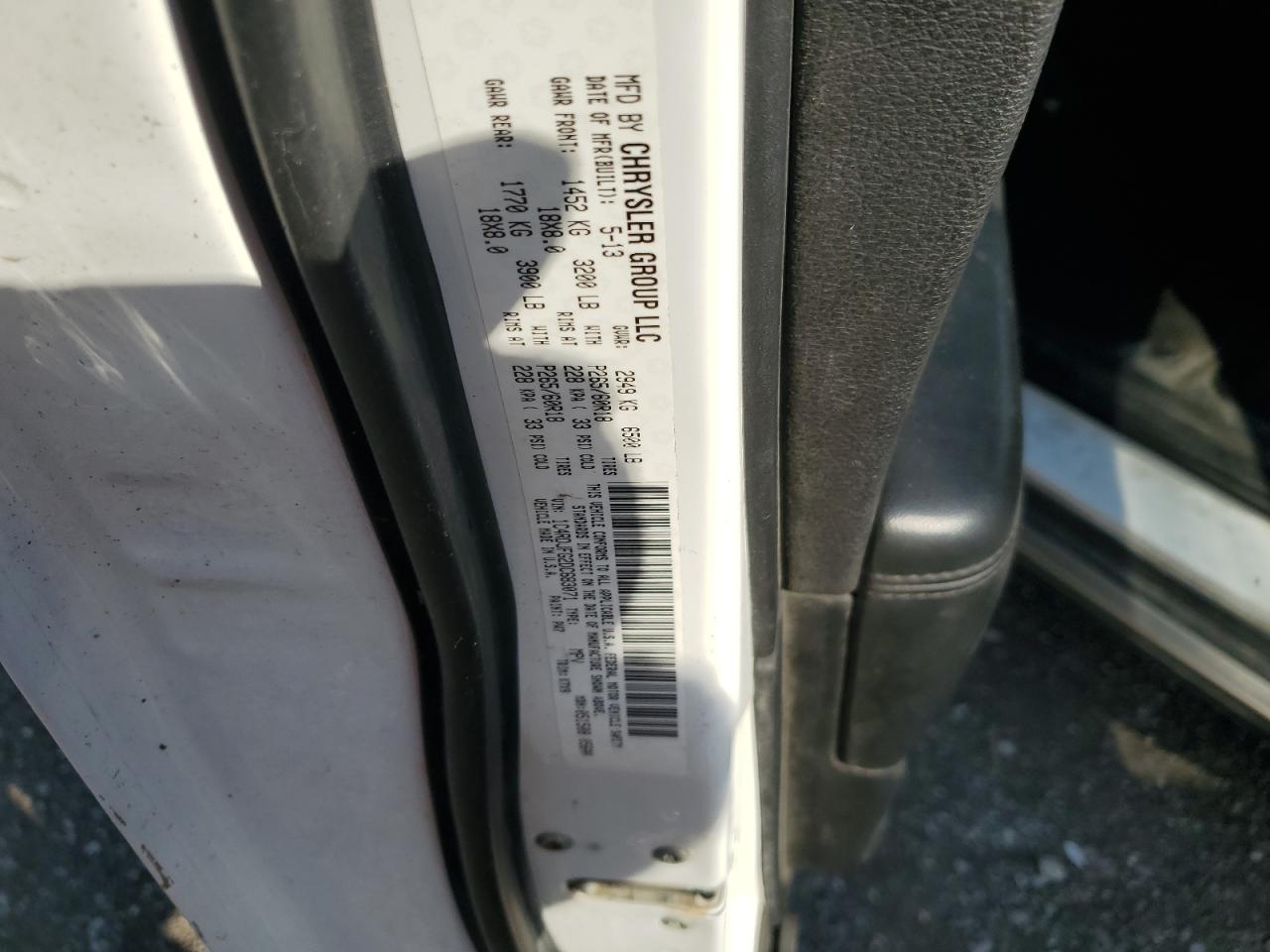 2013 Dodge Durango Ssv VIN: 1C4RDJFG2DC683071 Lot: 84961115