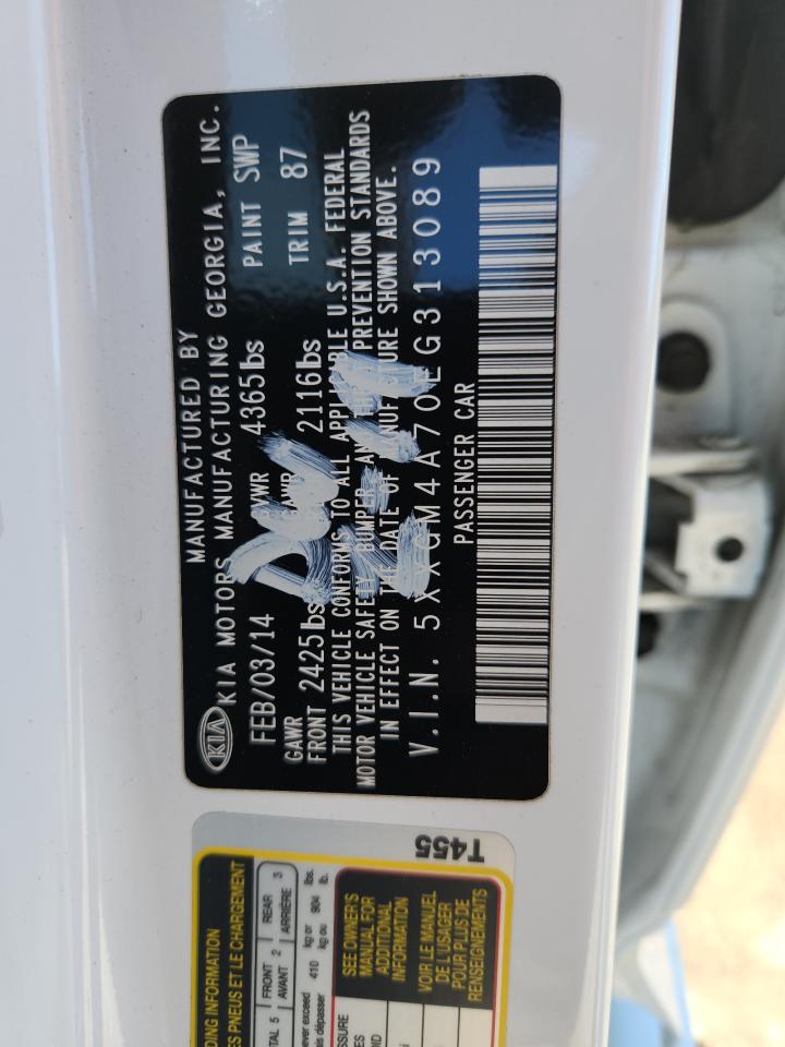 2014 Kia Optima Lx VIN: 5XXGM4A70EG313089 Lot: 85529415