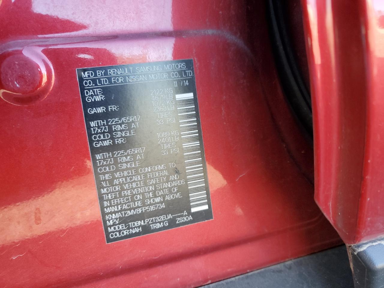 2015 Nissan Rogue S VIN: KNMAT2MV8FP516734 Lot: 82310315