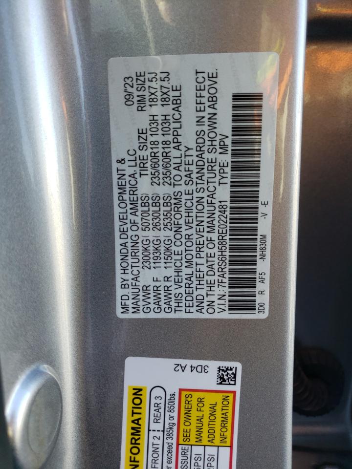 2024 Honda Cr-V Sport VIN: 7FARS6H58RE022481 Lot: 84969435