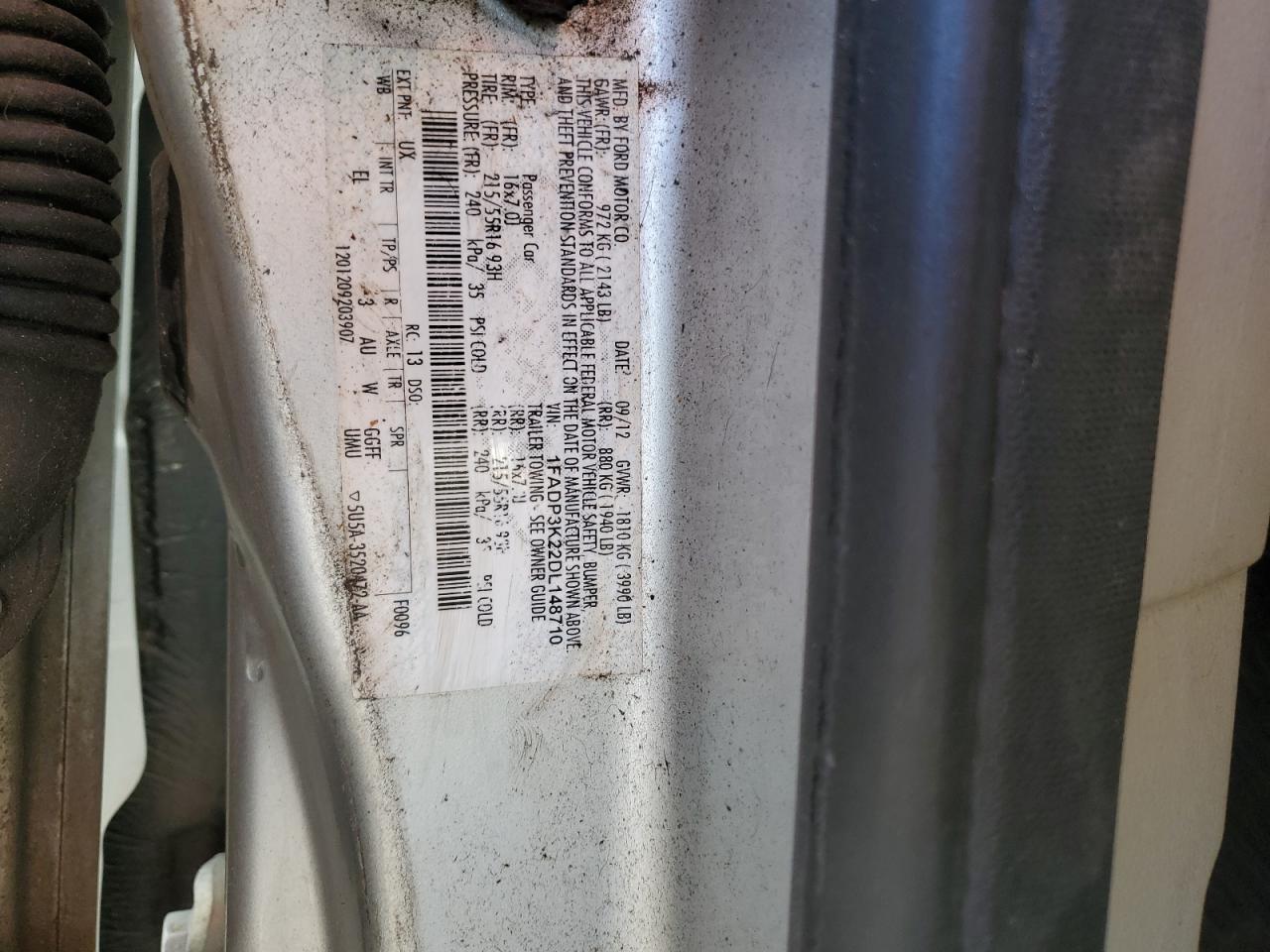 2013 Ford Focus Se VIN: 1FADP3K22DL148710 Lot: 82299285