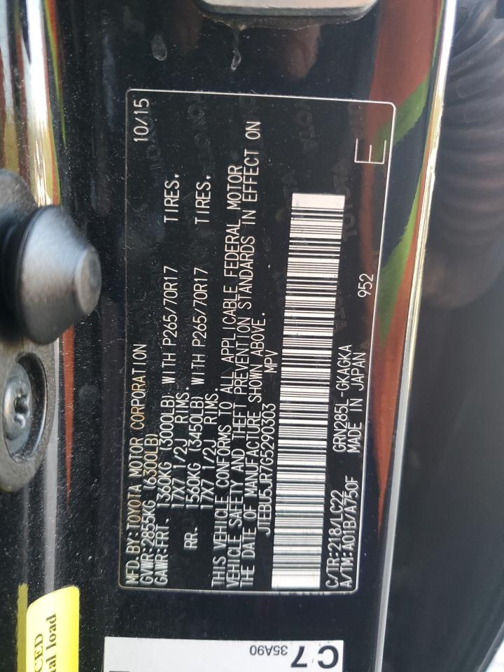 2016 Toyota 4Runner Sr5/Sr5 Premium VIN: JTEBU5JR7G5290303 Lot: 82666065