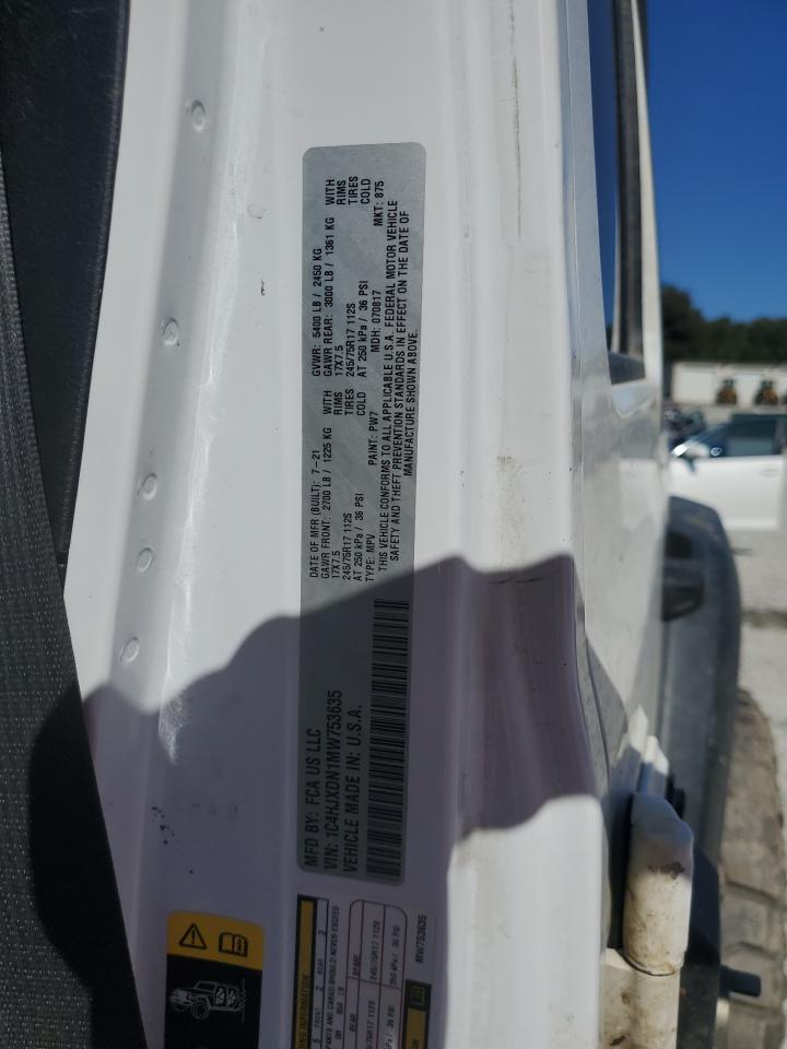 2021 Jeep Wrangler Unlimited Sport VIN: 1C4HJXDN1MW753635 Lot: 82323335